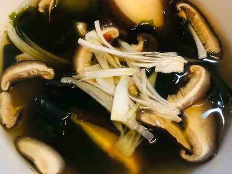 ネギと椎茸の中華スープ